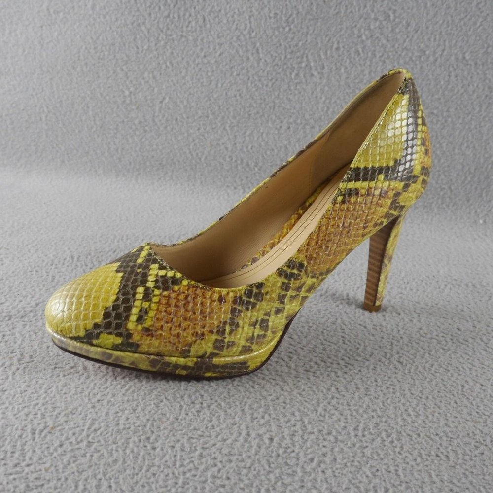 COLE HAAN SNAKE EMBOSSED LEATHER PLATFORM PUMP Comfort Insole Size 6B 60462
